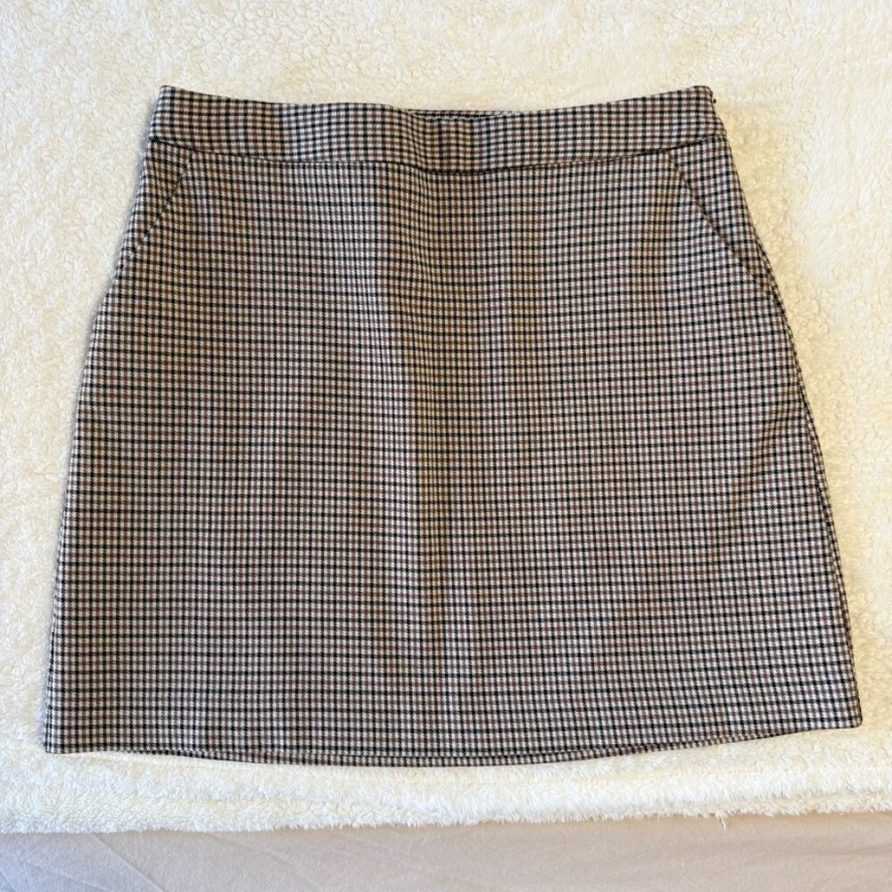 Mango Checkered A-Line Mini Skirt